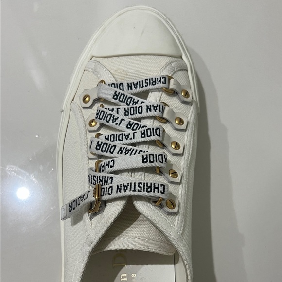 Dior Ivory Canvas Sneakers with Logo Laces - Picture 9 of 11